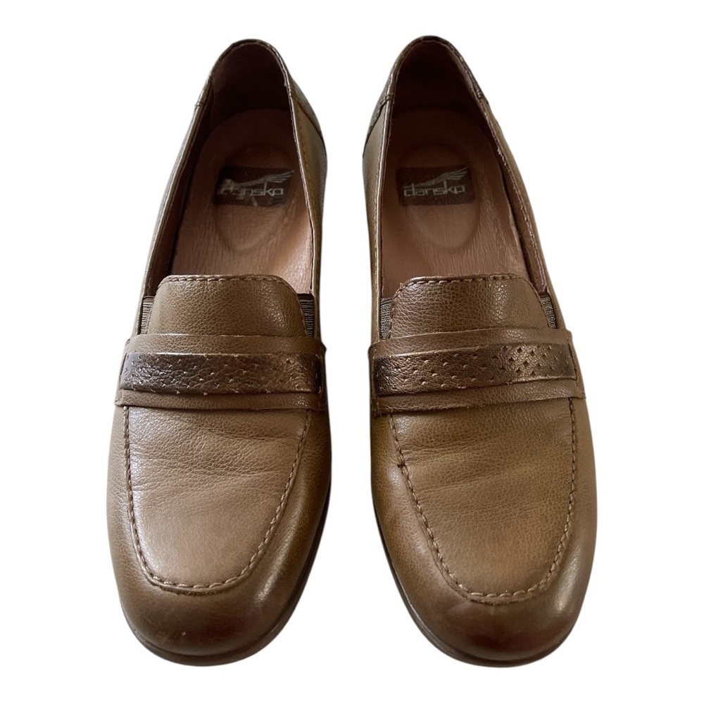 Dansko Women's Lila Slip-on Loafer, Taupe Burnished Nappa
